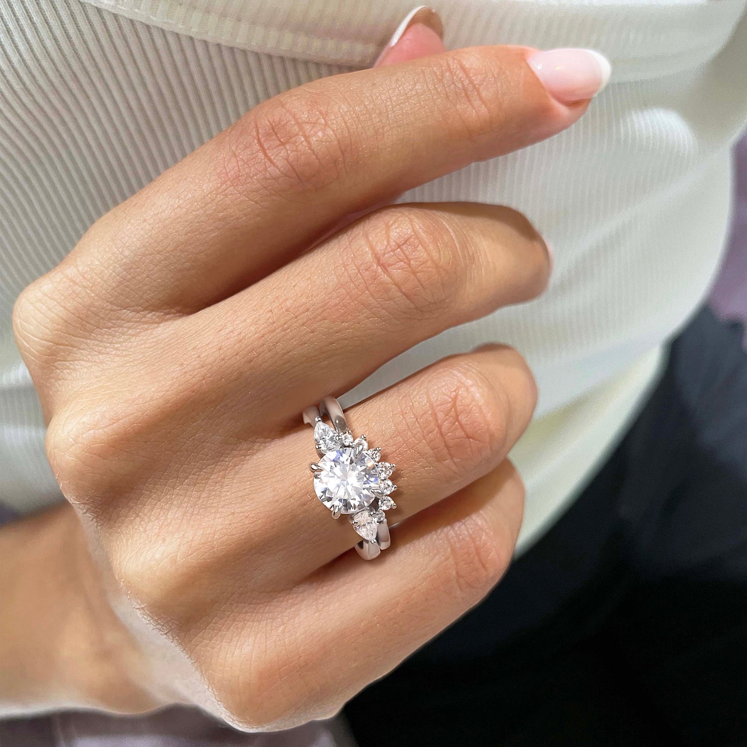 ring couple set, cubic zirconia rings for women, affordable silver engagement rings, wedding ring sets his and hers, fake bridal set rings, wedding band sets for couples