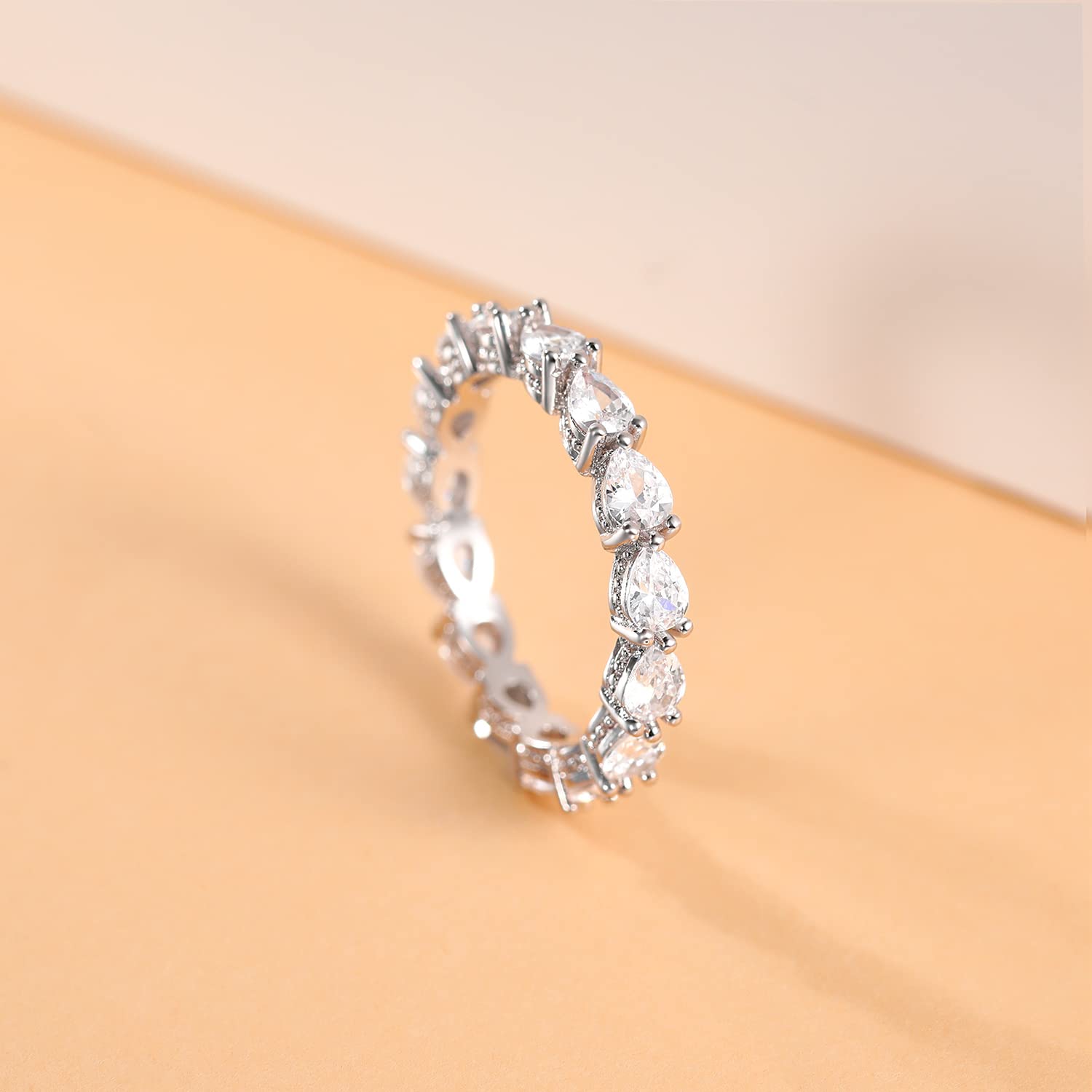 925 sterling silver rings; cubic zirconia rings; Eamti;