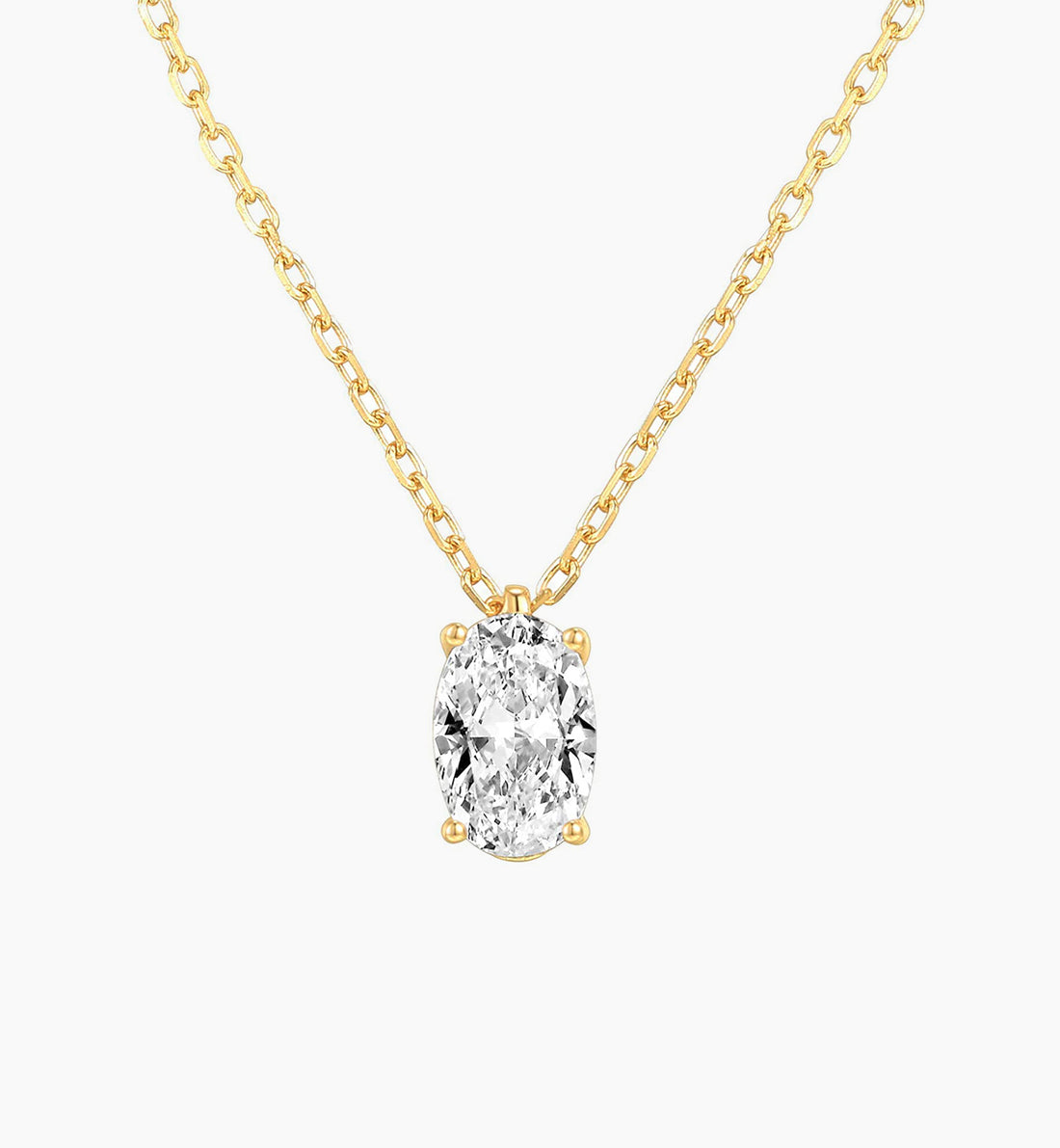 14K Gold Plated CZ Pendant Necklace