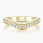cubic zirconia rings, curved band, curved engagement rings, gold wedding band, fake diamond rings, travel ring, stackable ring, half eternity wedding band, affordable jewelry