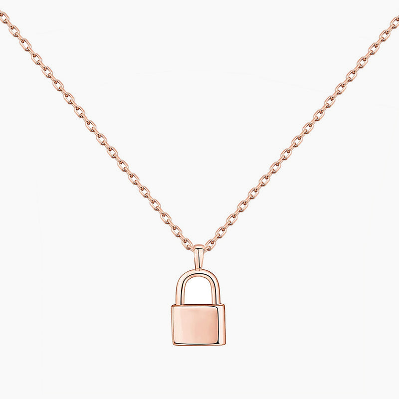 14K Gold Plated Lock Necklace