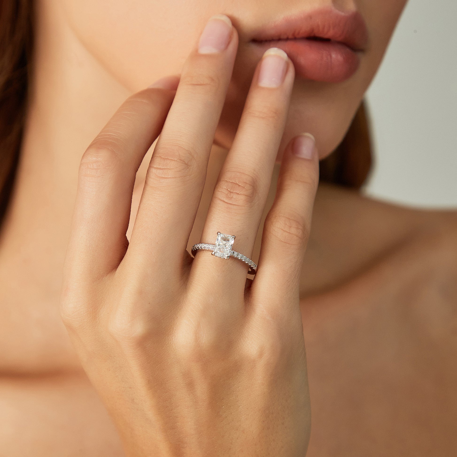 radiant cut ring, sterling silver rings for women, affordable wedding rings, cubic zirconia ring, 1ct ring, sterling silver cubic zirconia rings, travel ring, cheap rings, inexpensive promise ring, cz engagement rings