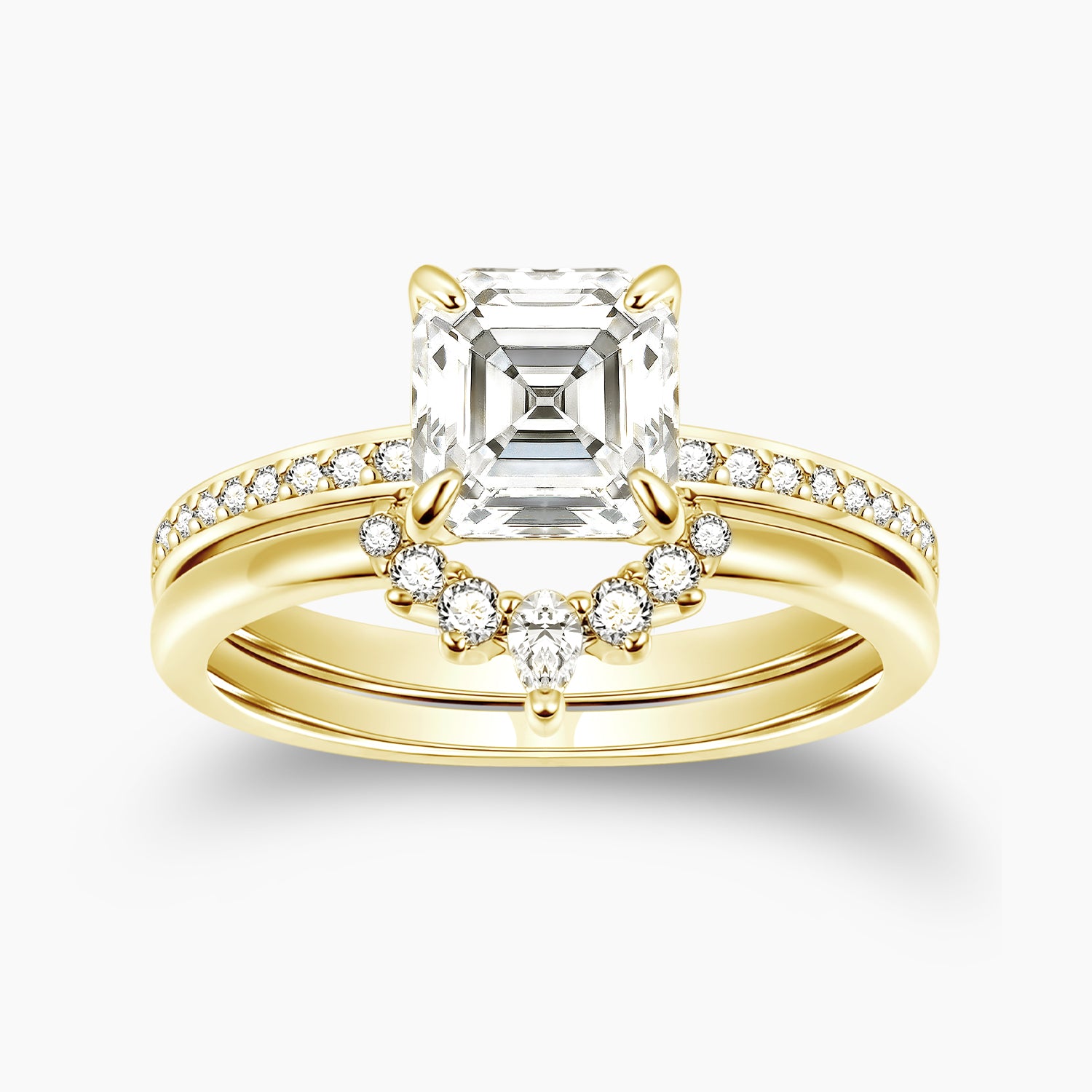 cheap wedding ring sets, fake bridal set rings, gold wedding band sets, cubic zirconia ring, stackable ring