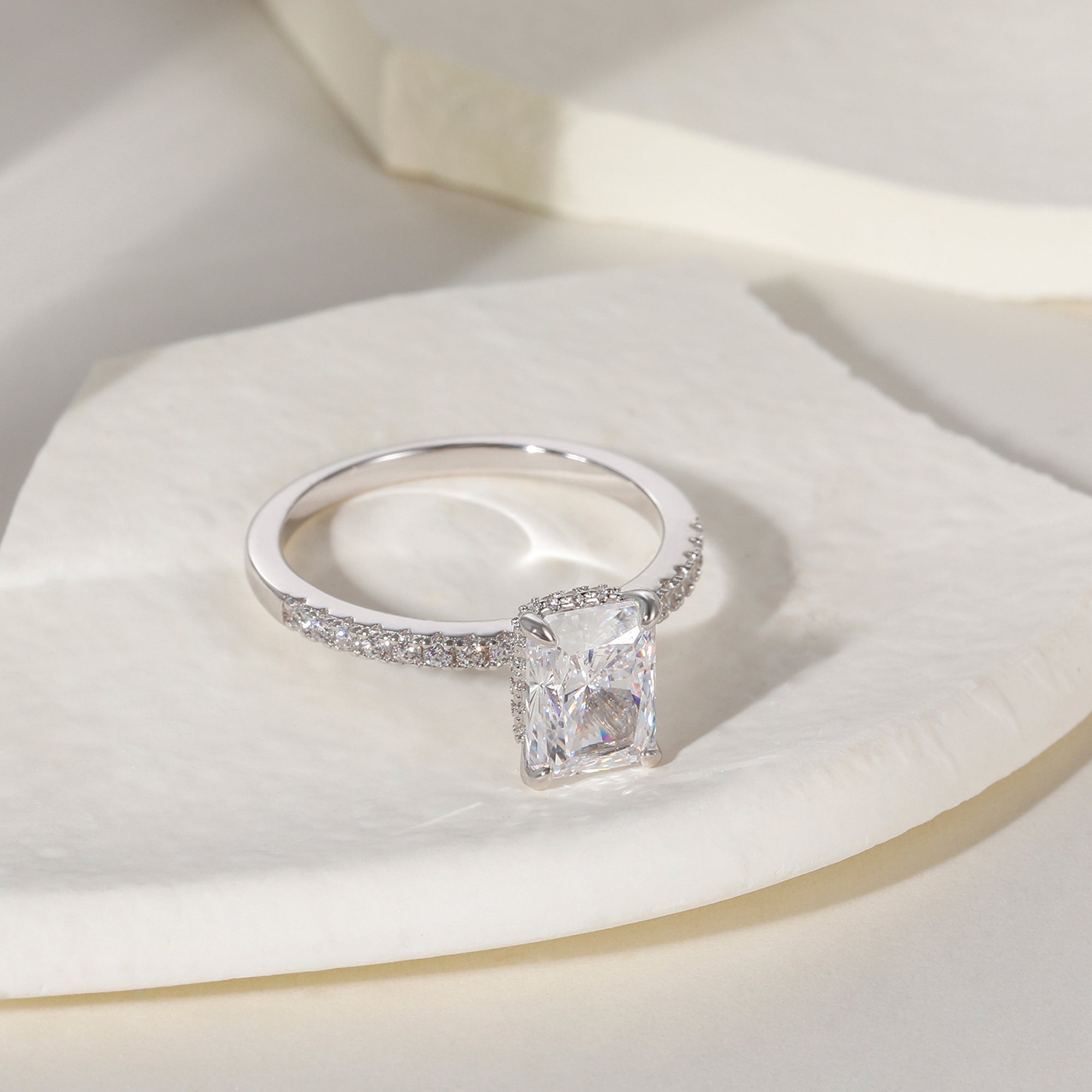 radiant cut ring, sterling silver rings for women, affordable wedding rings, cubic zirconia ring, 2ct ring, sterling silver cubic zirconia rings, travel ring, cheap rings, inexpensive promise ring, cz engagement rings, silver engagement rings, cz stones 