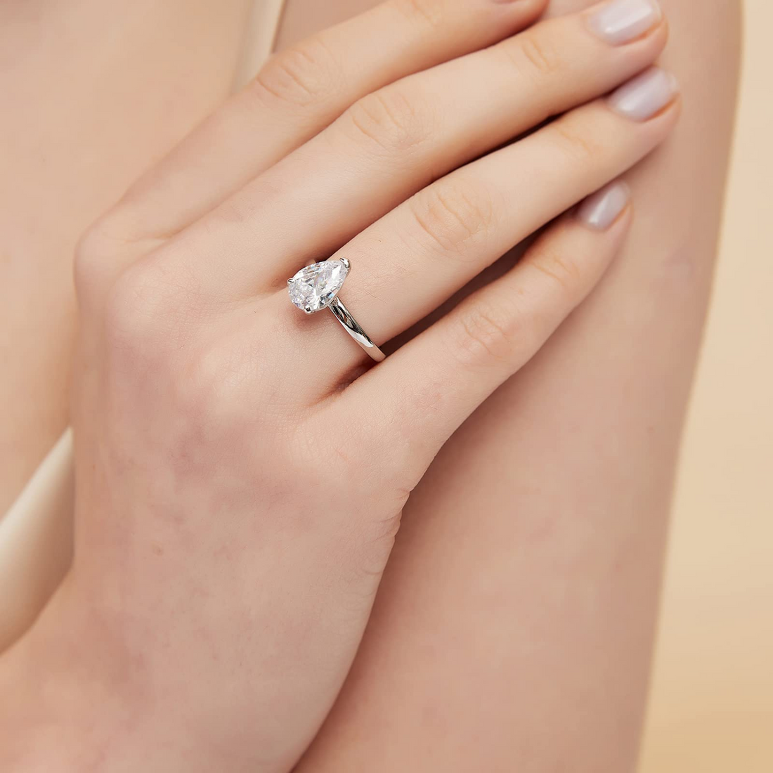 fake diamond ring, travel ring, sterling silver rings, promise rings, pear shaped rings, teardrop ring, teardrop engagement ring, teardrop emerald ring, teardrop wedding ring