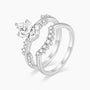 fake bridal set rings, pear cut ring, cubic zirconia ring, sterling silver ring, crown ring, cubic zirconia engagement ring, affordable jewelry, travel ring, CZ Stones, cheap wedding ring sets