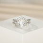fake bridal set rings, pear cut ring, cubic zirconia ring, sterling silver ring, crown ring, cubic zirconia engagement ring, affordable jewelry, travel ring, CZ Stones, cheap wedding ring sets
