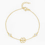 clover bracelet, birthstone bracelet, silver bracelet, cz stones, gold bracelet