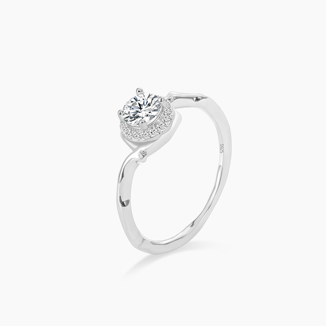 round cut wedding rings, nature inspired jewelry, cubic zirconia rings for women, 1ct affordable ring