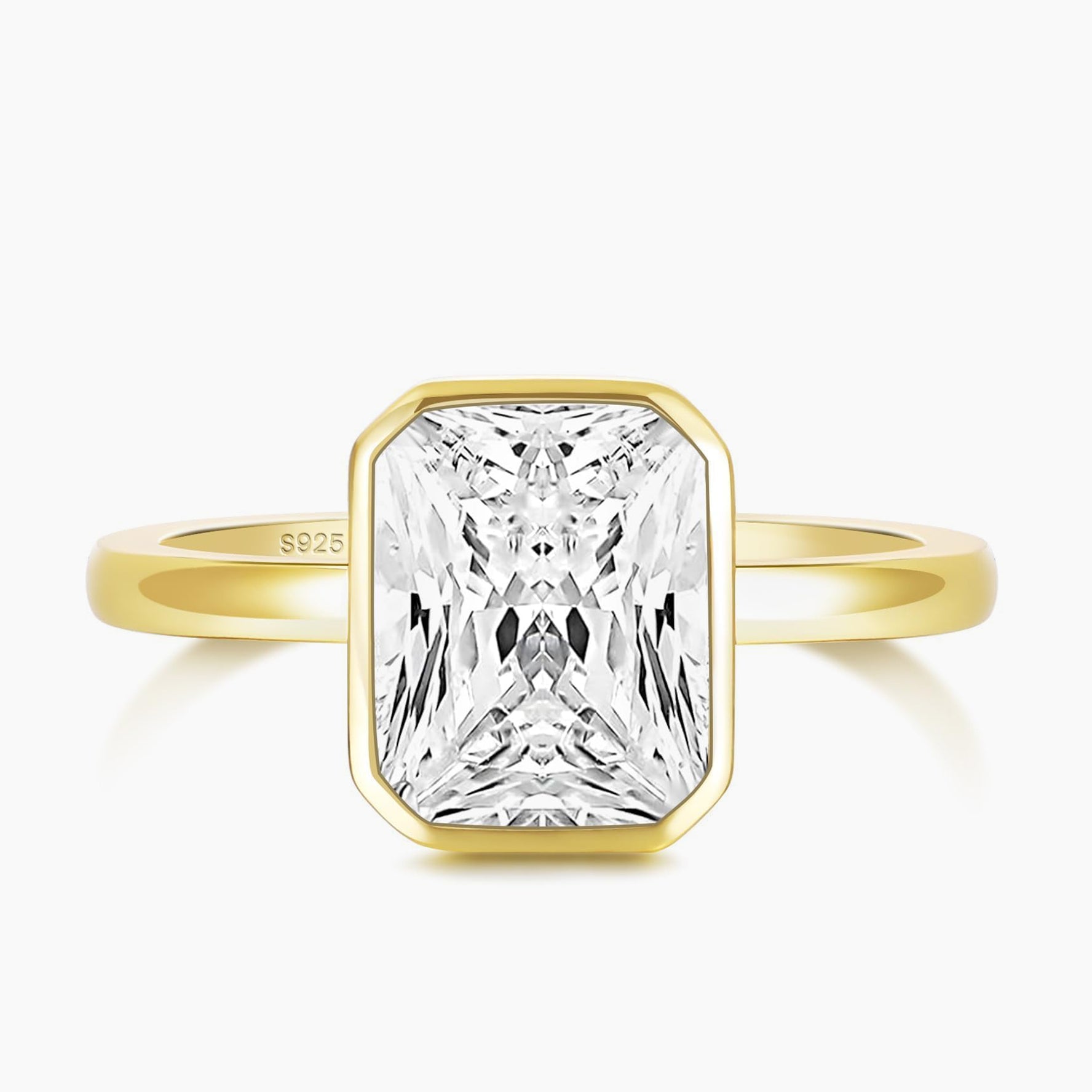 3CT Cubic Zirconia Bezel Wedding Ring