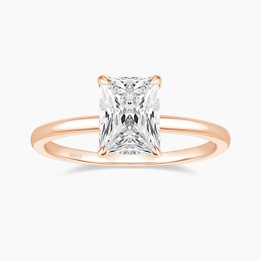 3CT S925 Radiant Cut Cubic Zirconia Engagement Ring
