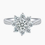 snow ring, silver cubic zirconia rings for women, 925 sterling silver rings; elegant rings for her; Eamti, s925 snowflake ring