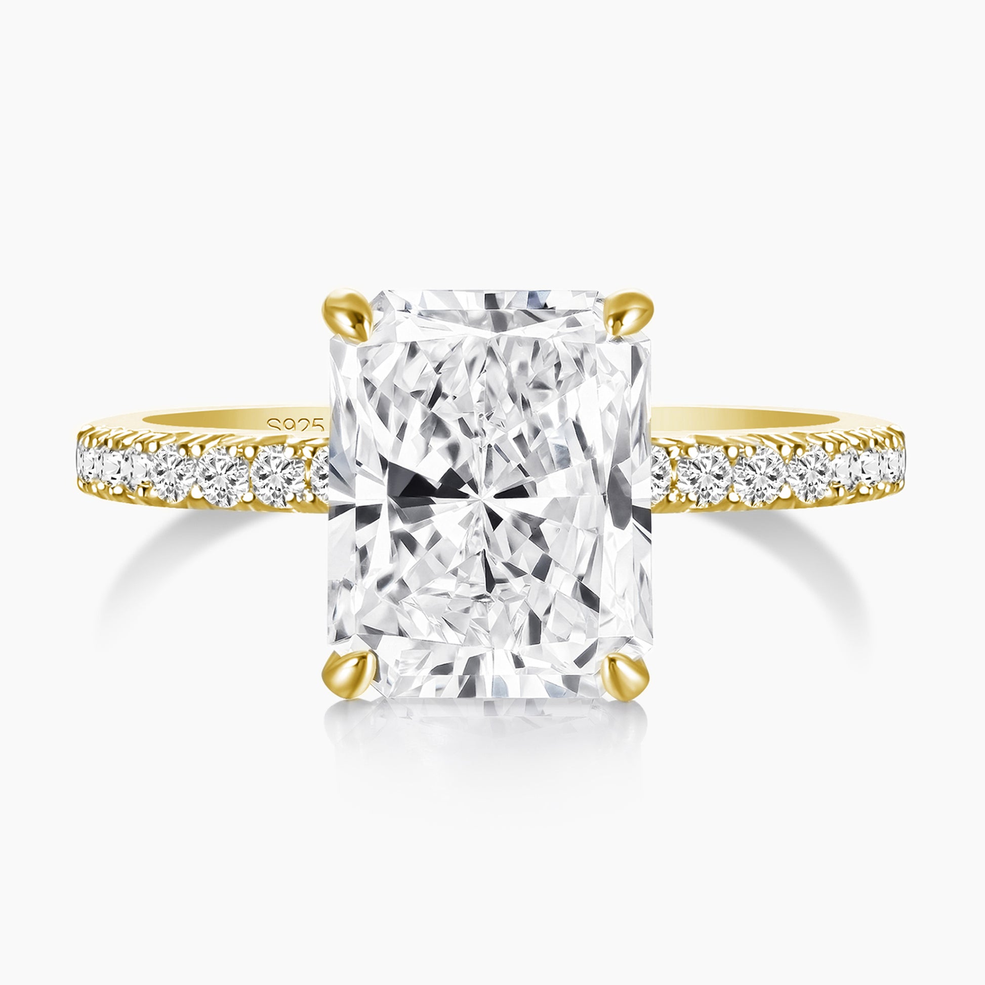 4CT 925 Sterling Silver Cubic Zirconia Rings