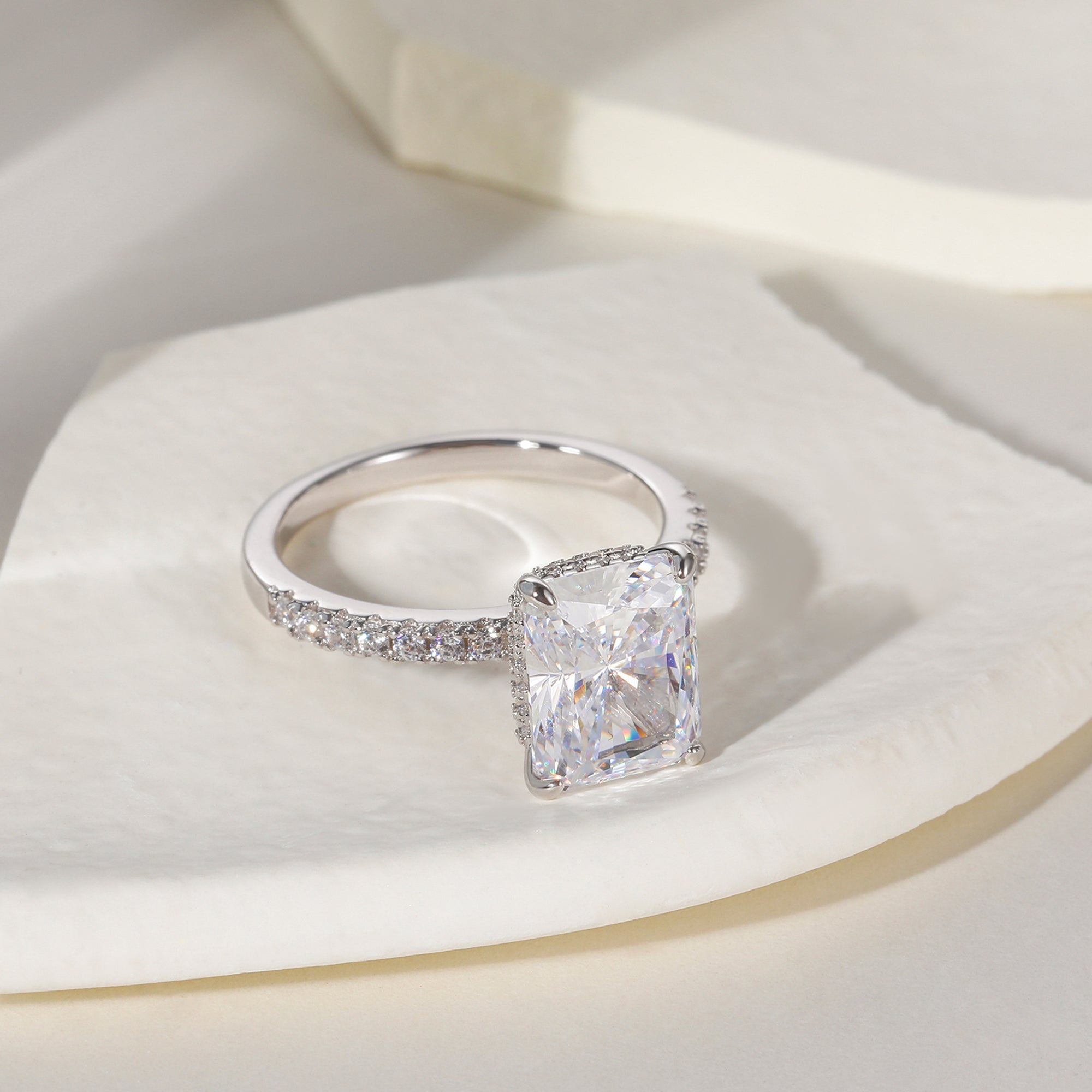 radiant cut ring, sterling silver rings for women, affordable wedding rings, cubic zirconia ring, 4ct ring, sterling silver cubic zirconia rings, travel ring, cheap rings, inexpensive promise ring, cz engagement rings, silver engagement rings, cubic zirconia usa, fake diamond rings