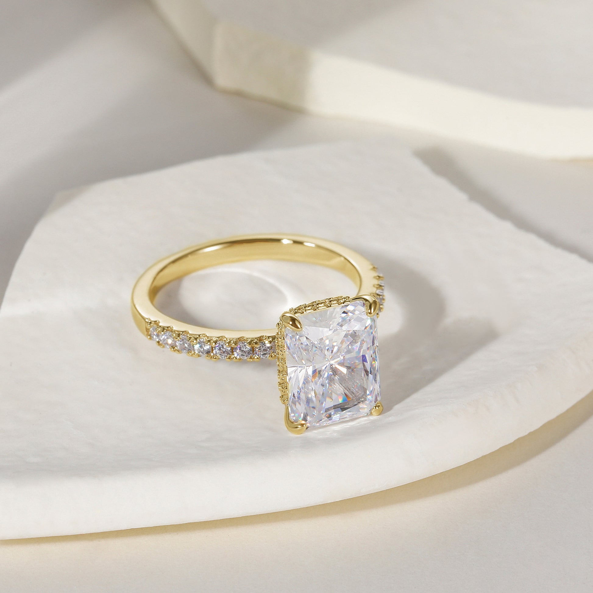 4CT 925 Sterling Silver Cubic Zirconia Rings