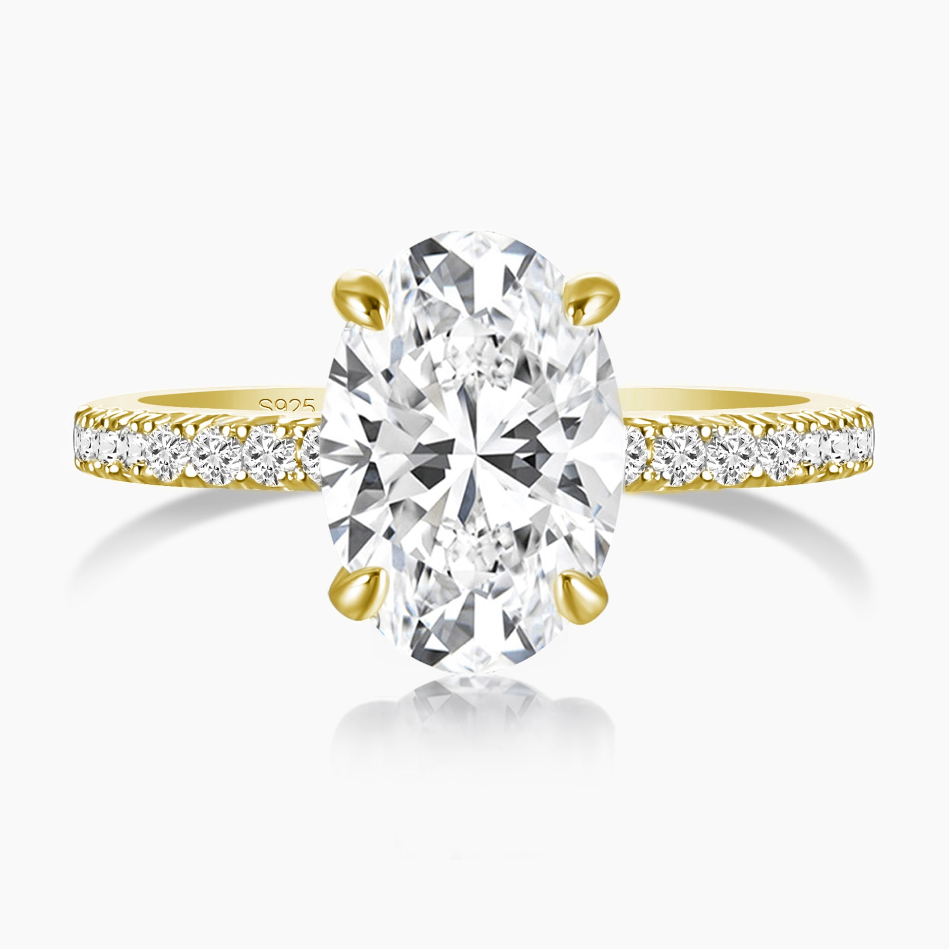 4CT Oval Cut Cubic Zirconia Engagement Ring