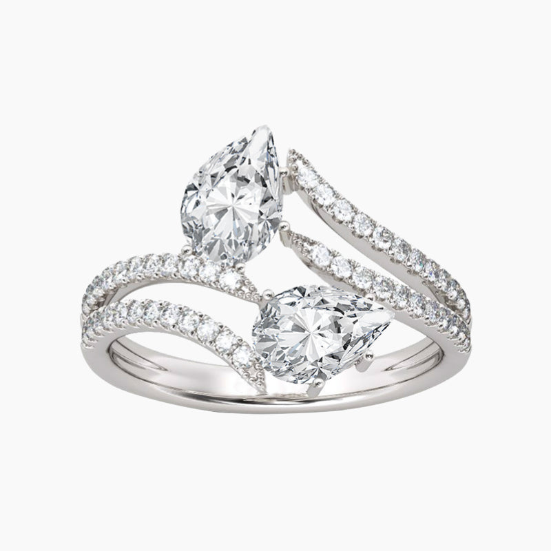 Two-stone Pear Shape Engagement Ring