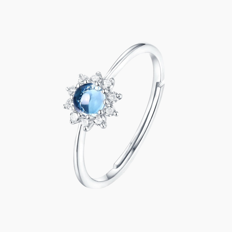 Anello aperto con opale di girasole