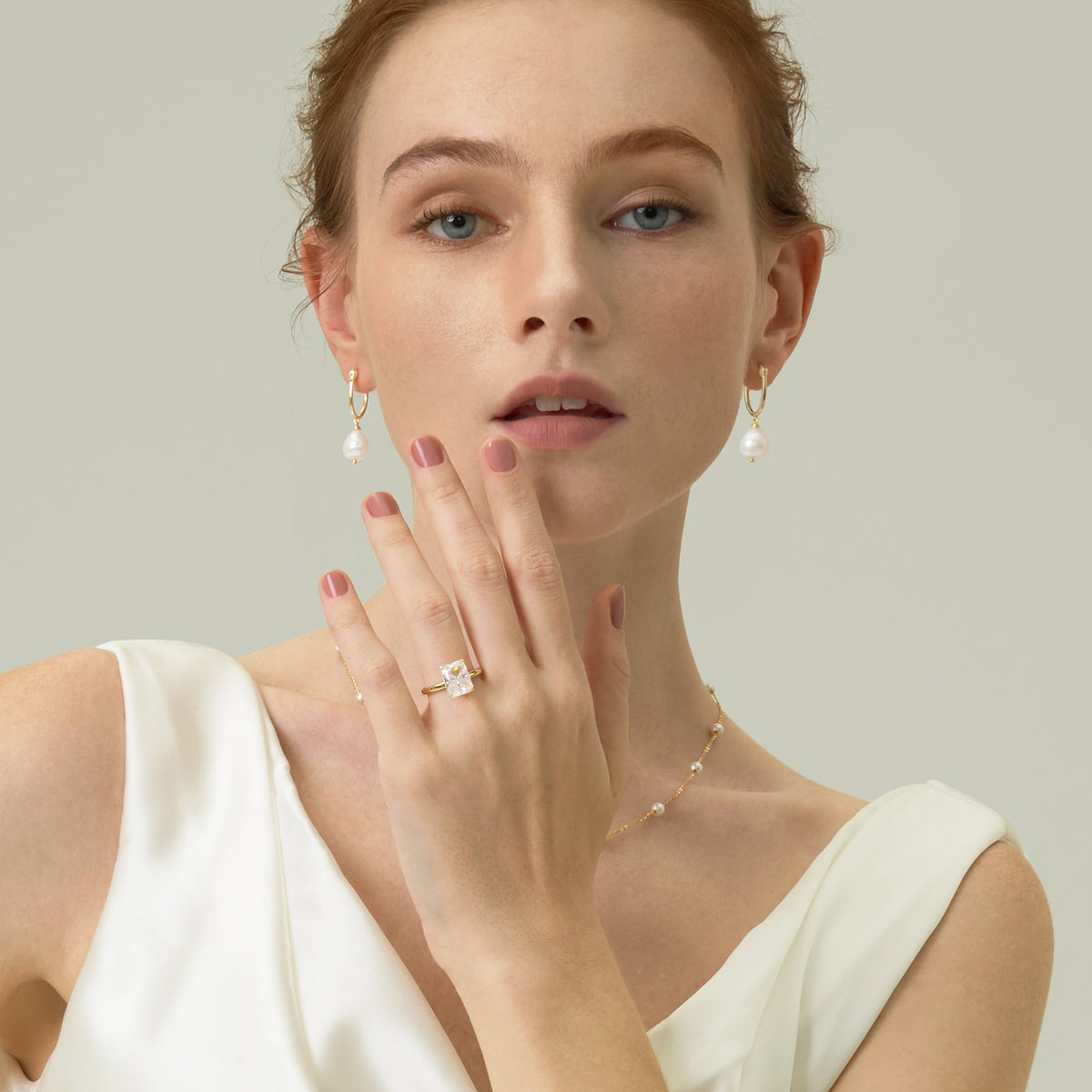 Soft Luster Organic Baroque Pearl Drop Hoop Earrings