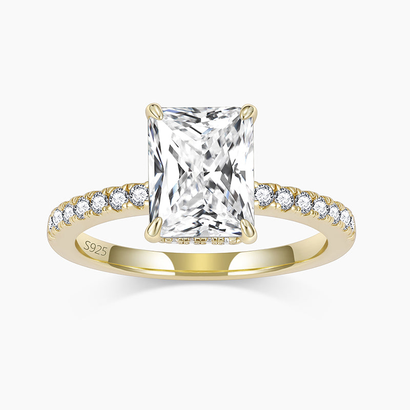 radiant cut ring, sterling silver rings for women, affordable wedding rings, stunning cubic zirconia ring, 3ct ring