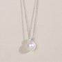 freshwater pearl necklace, Cubic Zirconia Necklace, 925 Sterling Silver Necklace, pearl pendant necklace, freshwater cultured pearls necklace, 925 sterling silver chain,pearl pendant necklace