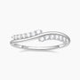 wave ring, classic gemstone rings, sterling silver rings, s925 band ring for women, stackable ring, cubic zirconia ring