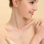 solitaire necklace for women, sterling silver necklace, silver gemstone necklace, cubic zirconia necklace
