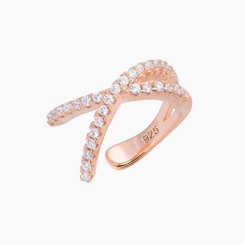 rose gold earrings; cross ear cuff; 