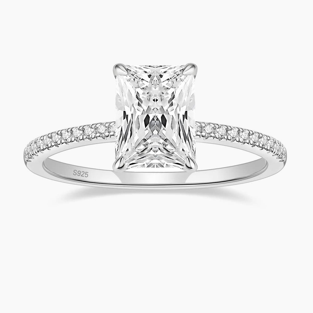 radiant cut ring, sterling silver rings for women, affordable wedding rings, cubic zirconia ring, 3ct ring, sterling silver cubic zirconia rings, travel ring