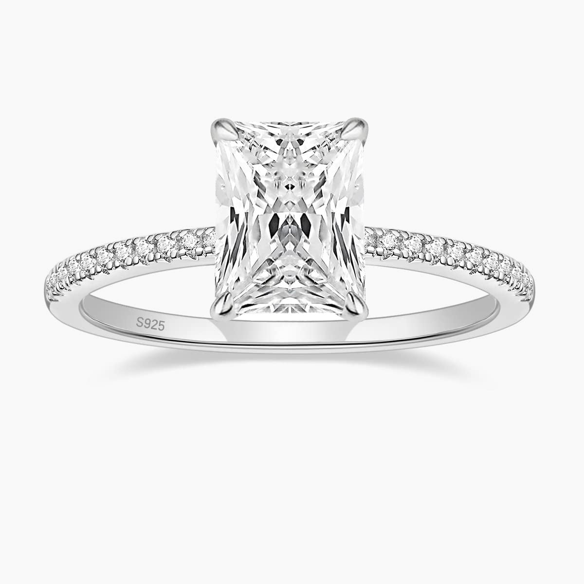 radiant cut ring, sterling silver rings for women, affordable wedding rings, cubic zirconia ring, 3ct ring, sterling silver cubic zirconia rings, travel ring