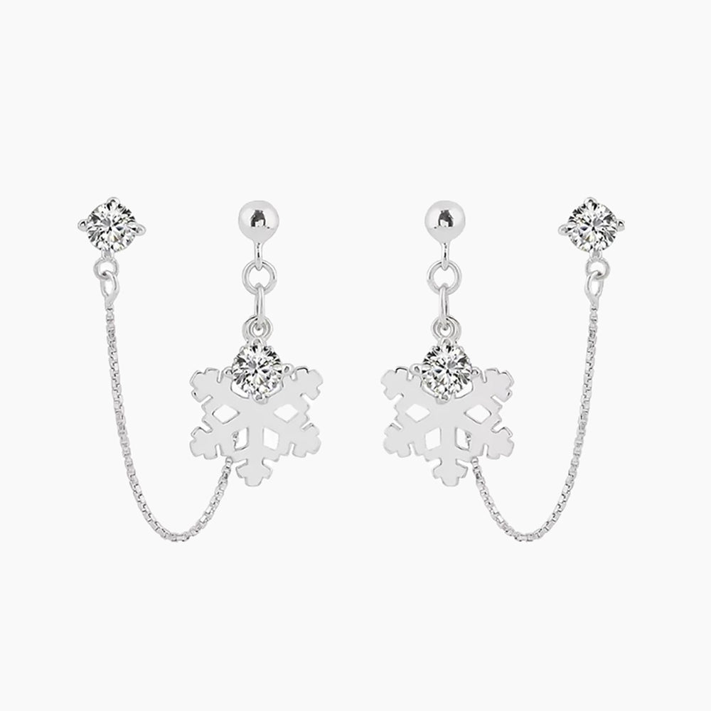 925 Sterling Silver Snowflake Earrings