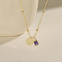 Birthstone necklace, nitial pendant necklace, Disc Pendant, Birthstone necklace, Gold Plated, Birthstone Necklace, Layered Necklace, Personalized Necklace, Delicate Necklace, Initial Necklace, Affordable Jewelry