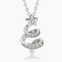 sterling silver, Christmas tree necklace, cubic zirconia stone