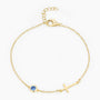 cross bracelet, birthstone bracelet, gold bracelet, mom bracelet