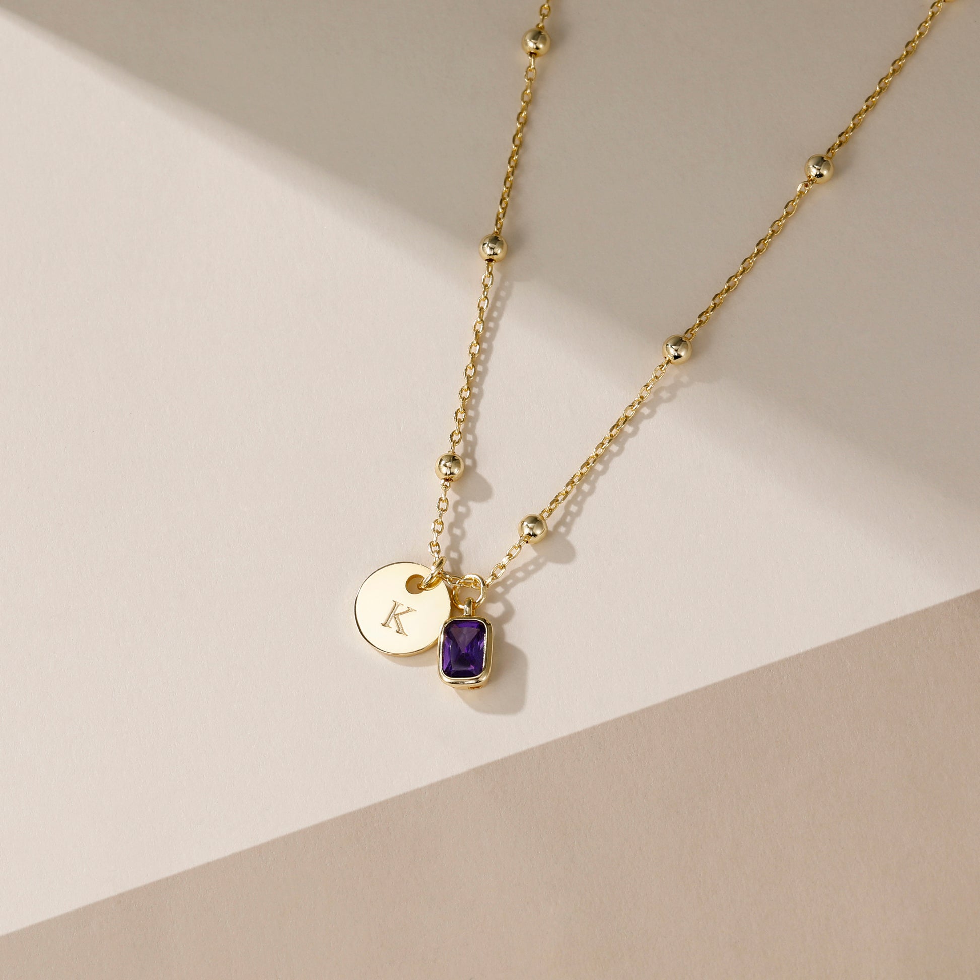 Birthstone necklace, nitial pendant necklace, Disc Pendant, Birthstone necklace, Gold Plated, Birthstone Necklace, Layered Necklace, Personalized Necklace, Delicate Necklace, Initial Necklace, Affordable Jewelry