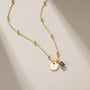 Birthstone necklace, nitial pendant necklace, Disc Pendant, Birthstone necklace, Gold Plated, Birthstone Necklace, Layered Necklace, Personalized Necklace, Delicate Necklace, Initial Necklace, Affordable Jewelry