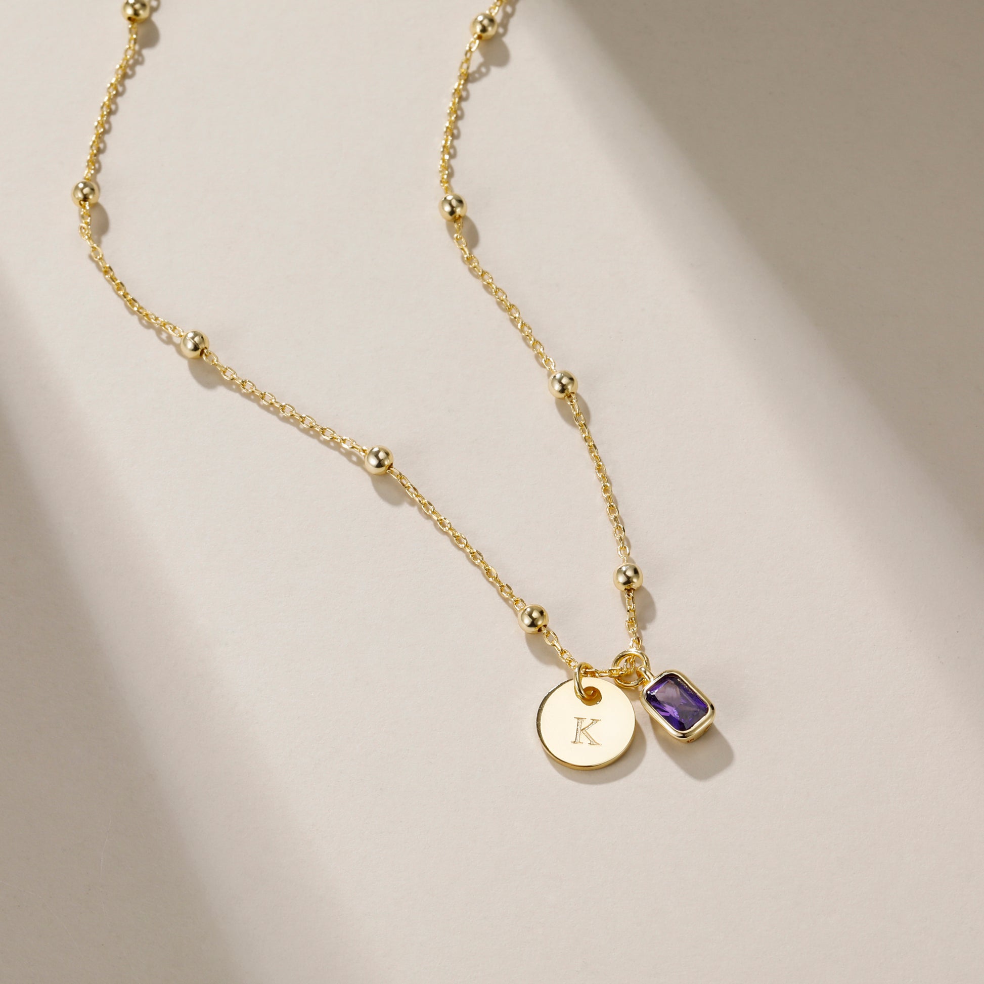 Birthstone necklace, nitial pendant necklace, Disc Pendant, Birthstone necklace, Gold Plated, Birthstone Necklace, Layered Necklace, Personalized Necklace, Delicate Necklace, Initial Necklace, Affordable Jewelry