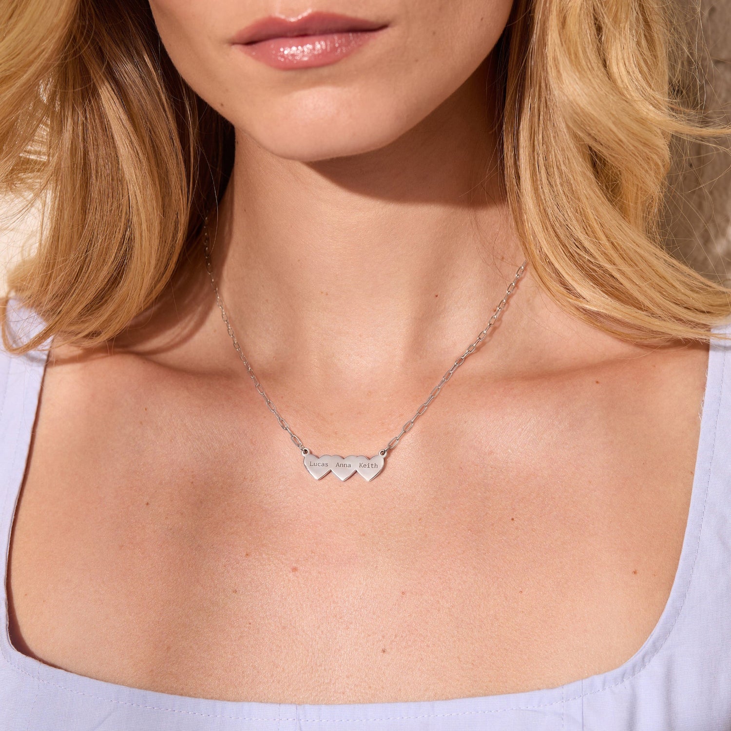 Heart Pendant，Family Necklace, Custom Necklace, heart pendant necklace, Gold Plated, Name Necklace, Initial Necklace, Layered Necklace, Personalized Necklace, Delicate Necklace, Dainty Necklace, Affordable Jewelry