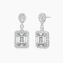 emerald cut, bridal earrings, wedding earrings, cubic zirconia earrings studs, statement earrings