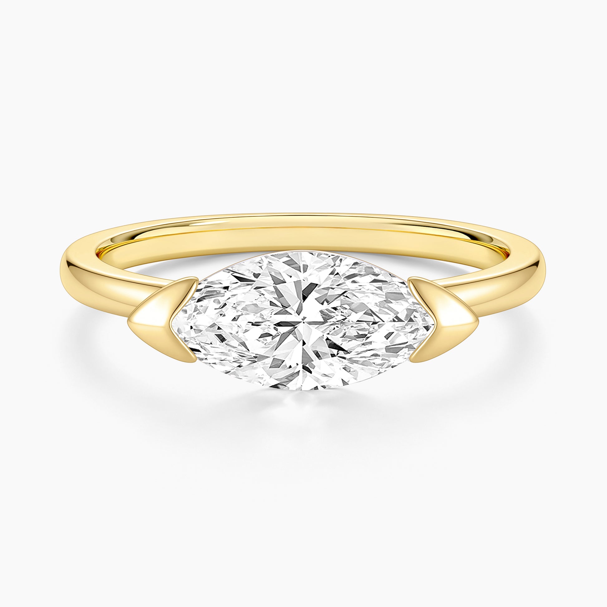 2.5CT East West Marquise Engagement Ring with Western Style