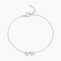 letter bracelet, heart bracelet, silver bracelet, stacking bracelets, adjustable bracelet