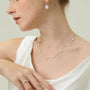  freshwater cultured pearls necklace, Pearl Station Necklace, Freshwater Pearl, 925 sterling silver chain, freshwater cultured pearls necklace, Pearl Station Necklace, Freshwater Necklace
