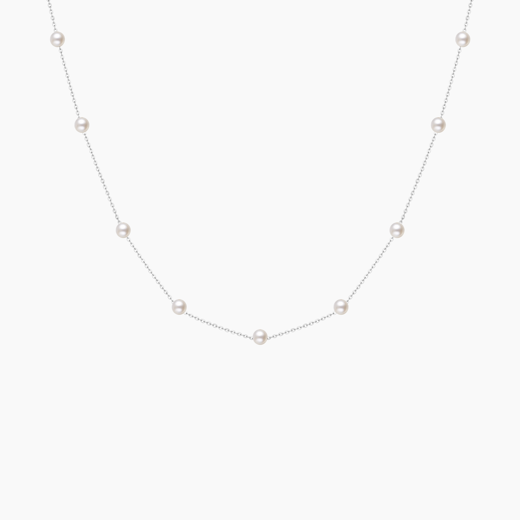  freshwater cultured pearls necklace, Pearl Station Necklace, Freshwater Pearl, 925 sterling silver chain, freshwater cultured pearls necklace, Pearl Station Necklace, Freshwater Necklace