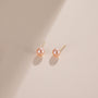 6mm pink pearls, pink pearl earrings, classic pearl earrings, pearl stud earrings, earrings in pink, gold earrings, 925 sterling silver posts, pearl bridal earrings, freshwater pearl earrings, pearl wedding earrings, pearl studs, pink pearls