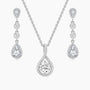 bridal set, cubic zirconia, affordable jewelry, wedding jewelry sets, cz wedding sets, teardrop, necklace and earrings set, 925 sterling silver