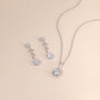 bridal set, bridal earrings, teardrop necklace for women, sterling silver necklace, silver gemstone necklace, cubic zirconia necklace, cz necklace, dainty necklace, teardrop, necklace and earrings set, sets bridal jewelry, wedding jewelry sets, affordable wedding ring set, wedding jewelry sets for bride