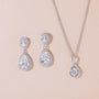 bridal set, bridal earrings, teardrop necklace for women, sterling silver necklace, silver gemstone necklace, cubic zirconia necklace, cz necklace, dainty necklace, teardrop, necklace and earrings set, sets bridal jewelry, wedding jewelry sets, affordable wedding ring set, wedding jewelry sets for bride