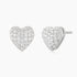 heart earrings, heart cut, minimalist studs, Pavé, sterling silver earrings
