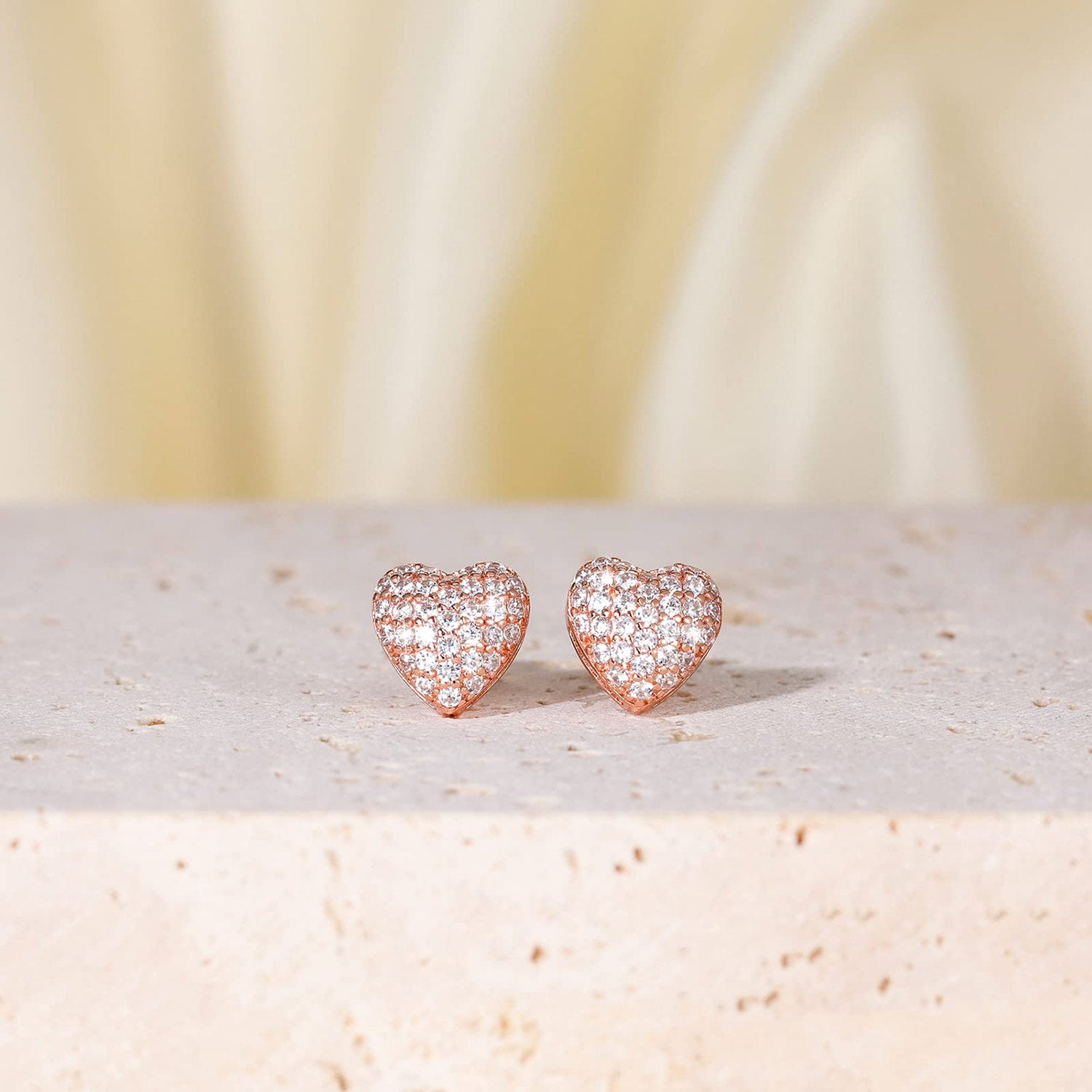 heart earrings, heart cut, cz stones, sterling silver earrings, post earrings, Pavé