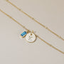 Gold Plated, Birthstone Necklace, Layered Necklace, Personalized Necklace, Delicate Necklace, Initial Necklace, Affordable Jewelry